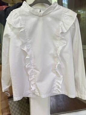 bella bliss ADORABLE White Ruffle Long-Sleeve Top. Sz. 6. Clean smoke free home